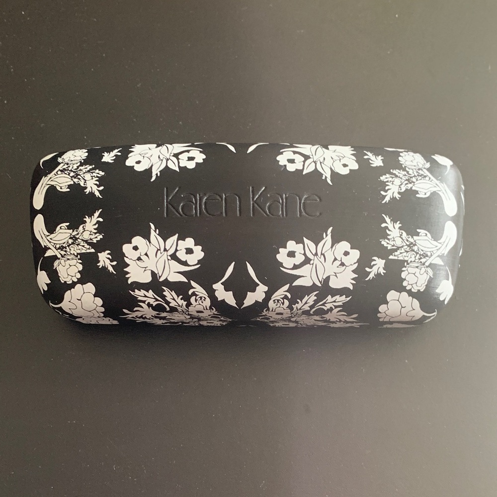 Karen Kane Black and White Floral Eyewear Case